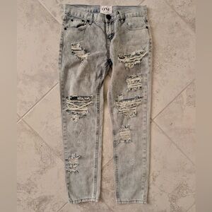 One Teaspoon Light Distressed “Awesome Baggies” low waist medium rise nwot Jeans
